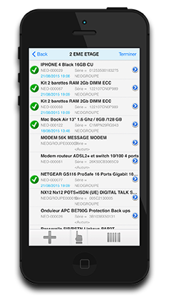 NBS - NeoGroupe Business System - Ecran iphone application